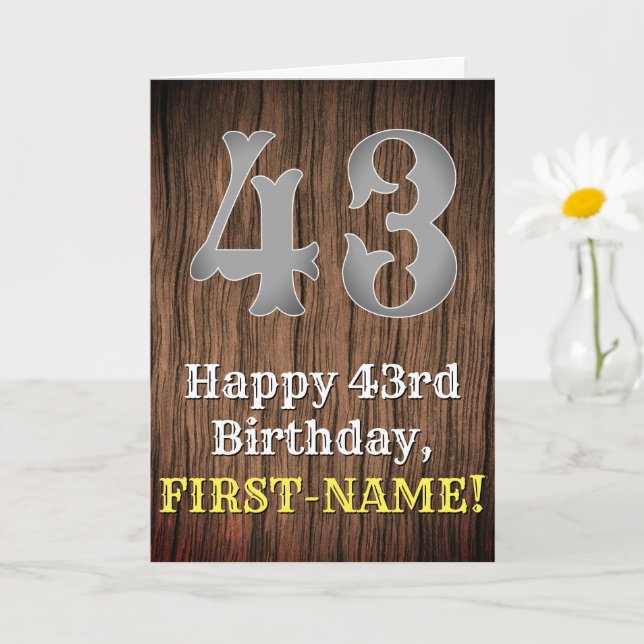 43rd Birthday: Country Western Inspired Look, Name Card (Small Plant)