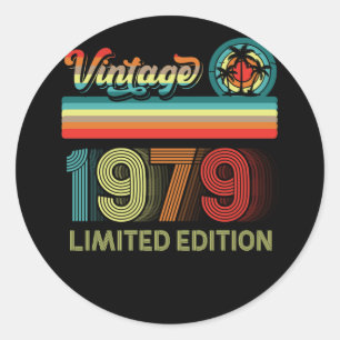 43rd Birthday Decorations Men 43 Year Old 1979 Classic Round Sticker