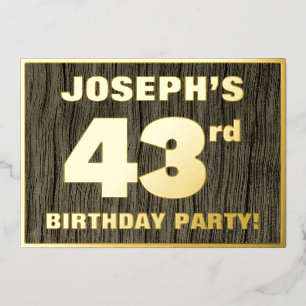 43rd Birthday Party: Bold, Faux Wood Grain Pattern