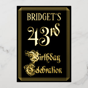 43rd Birthday Party — Fancy Script & Custom Name