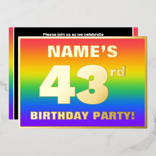 43rd Birthday Party: Fun, Colorful Rainbow Pattern