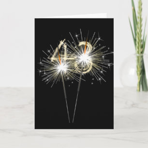 43rd Birthday Sparklers on Black Card