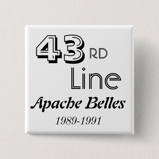 43rd Line 2 Inch Square Button (Front)