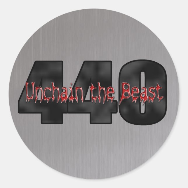 440 Mopar Beast brushed steel Classic Round Sticker (Front)