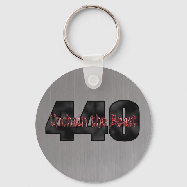 440 Mopar Beast brushed steel Keychain (Front)