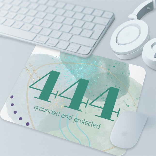 444 Angel Number Divine Protection Affirmation Mouse Pad (444 Angel Number Divine Protection Affirmation Office Mouse Pad)