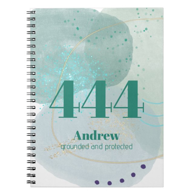 444 Angel Number Divine Protection Affirmation Notebook (Front)