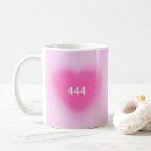 444 Modern Pink Heart Aesthetic Angel Number  