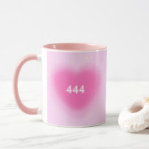 444 Modern Pink Heart Aesthetic Angel Number  