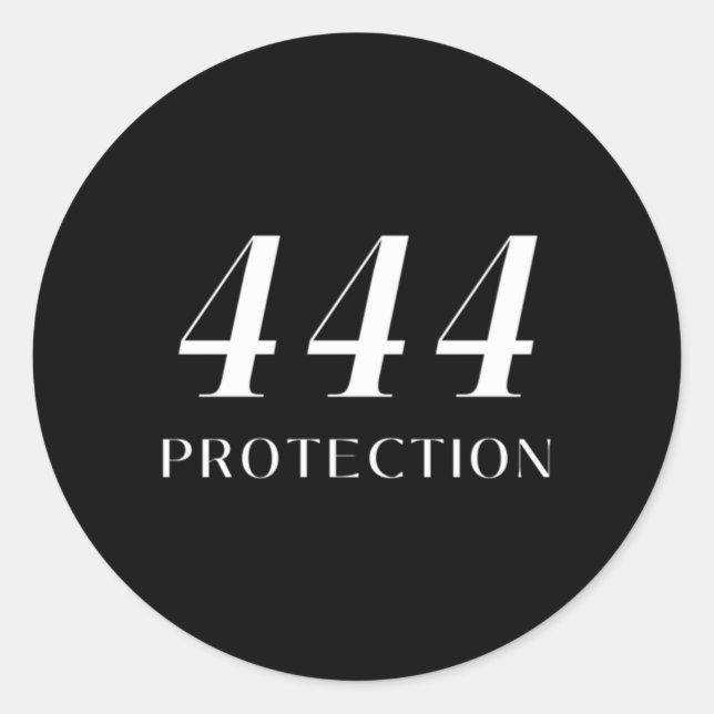 444 Protection Angel Number Inspirational Classic Round Sticker (Front)