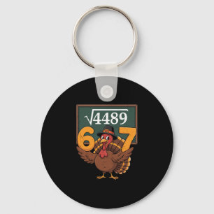 4489 Square Root 67 Adult Turkey Math Teacher Than Keychain