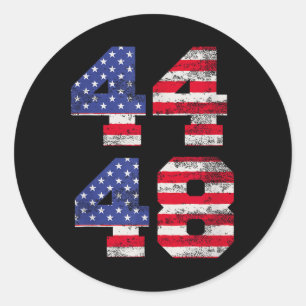 44 48 Obama 2028 48th President Usa Flag  Classic Round Sticker