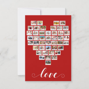44 Photo Collage Love Instant Camera Film Heart   Card