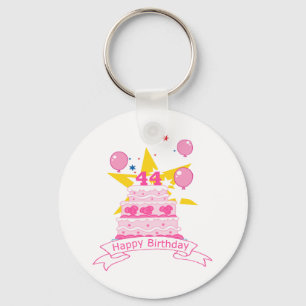 44 Year Old Birthday Cake Keychain