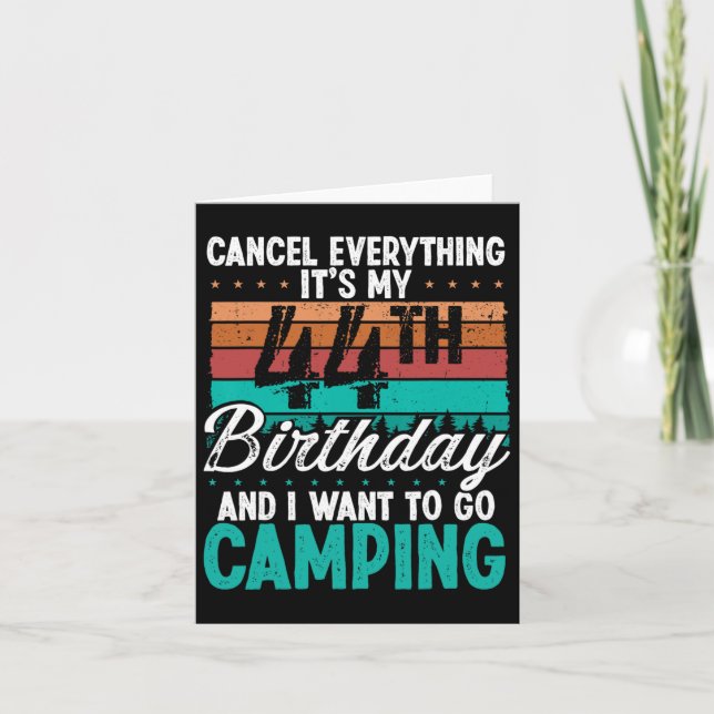 44 Year Old Camper Birthday For Men Mountains Camp Card (Front)