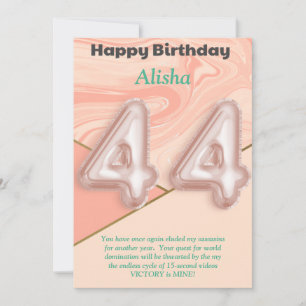 44 year old girls Happy Birthday card