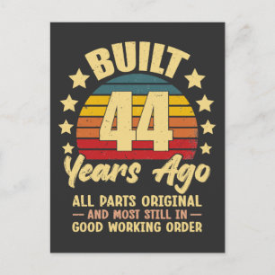 44 Years Ago All Parts Original 44th Birthday  Postcard