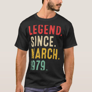 44 Years Old Legend Since March 1979  44th Birthda T-Shirt