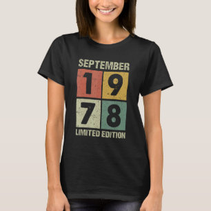 44 Years Old Vintage September 1978 44th Birthday T-Shirt