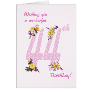 44e anniversaire Fleur numéros décorés