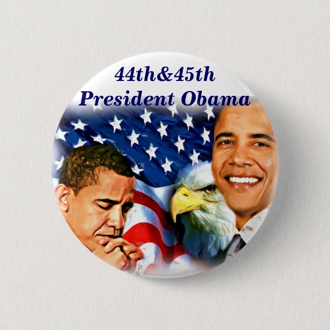 44th &45th President Obama, USA_ 2 Inch Round Button (Front)