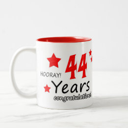 44th anniversary, 44 Years Wedding Anniversaries C Two-Tone Coffee Mug
