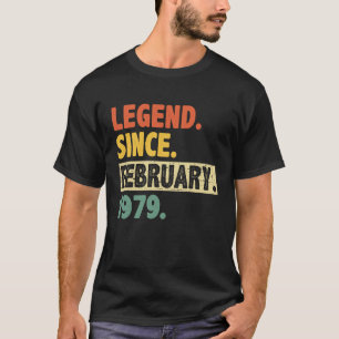 44th Birthday Awesome Since February 1979 44 Years T-Shirt