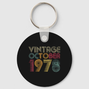 44th Birthday Gifts - Vintage October 1978 Keychain