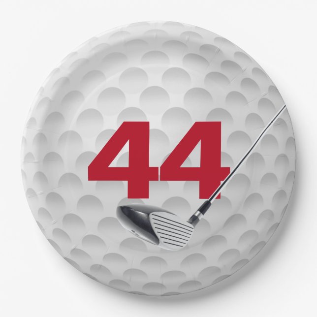 44th Birthday Golf Ball Design  Paper Plate (Front)