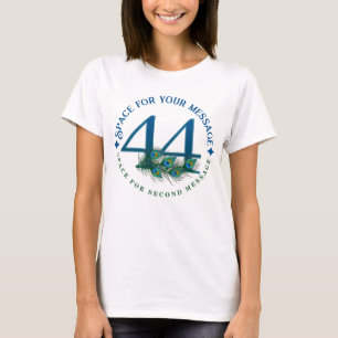 44th Birthday Or Anniversary Peacock Feathers T-Shirt