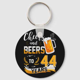 44th Birthday Party Cheers And Beers To 44 Years Keychain