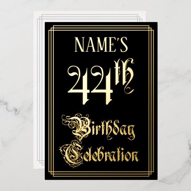 44th Birthday Party — Fancy Script & Custom Name (Front/Back)