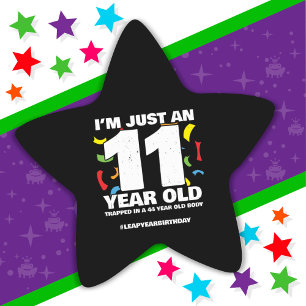 44th Birthday Party Trapped Leap Year Day Feb 29th Star Sticker