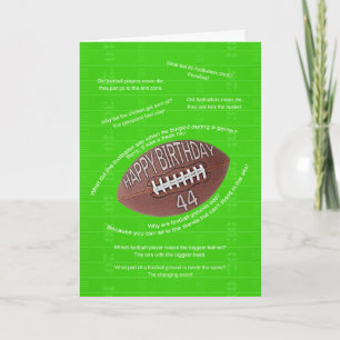 44th birthday, really bad football jokes card