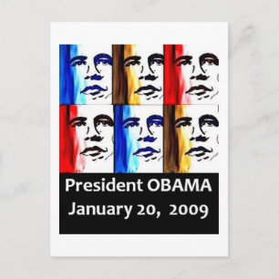 44TH HISTORIC PRESIDENT BARACK OBAMA INAUGURATION POSTCARD