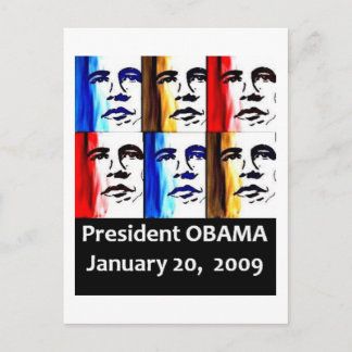 44TH HISTORIC PRESIDENT BARACK OBAMA INAUGURATION POSTCARD
