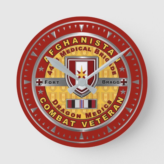 44th Medical Brigade Afghanistan Veteran Round Clock (Front)