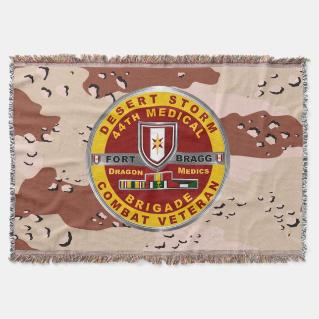 44th Medical Brigade Desert Storm Veteran Throw Blanket (Front)