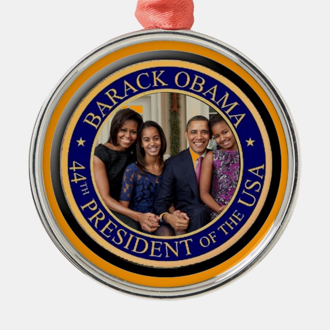 44th President Barack Obama 2013 Inauguration Metal Ornament (Front)
