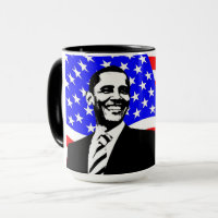 44th President, Barack Obama and Flag Coffee Mug