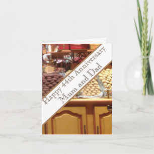 44th Wedding Anniversary editable Card