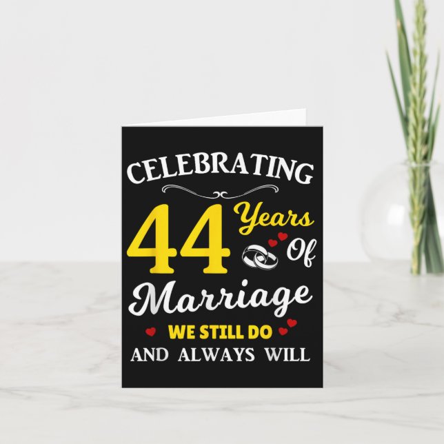 44th Year Wedding Anniversary  Card (Front)