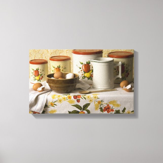 4549 Bowl Pitcher & Cannisters Still Life Canvas Print (Front)
