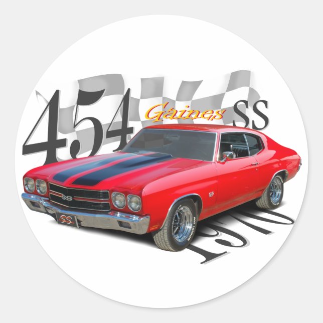 454 SS CLASSIC ROUND STICKER (Front)