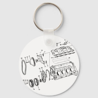 454ci Engine Diagram Keychain