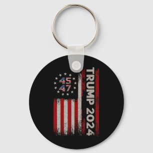 45 47 Donald Trump 2024 American Flag 2024 Electio Keychain