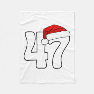 45 47 Donald Trump 2024 American Flag Santa Hat Ch Fleece Blanket