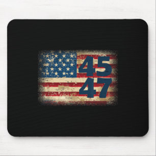 45 47 Donald Trump 2025 American Flag Mouse Pad