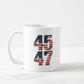 45 47 Donald Trump 2025 American USA Flag Coffee Mug