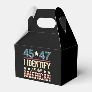 45 47 I Identify As An American Flag Trump Vintage Favor Box